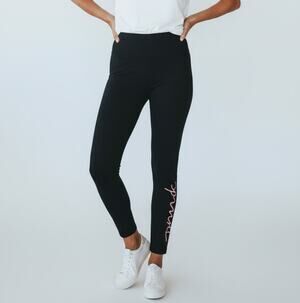 VICTORIAS SECRET Wmn's Pink Active Cotton High-Waist Full Length Leggings Size M